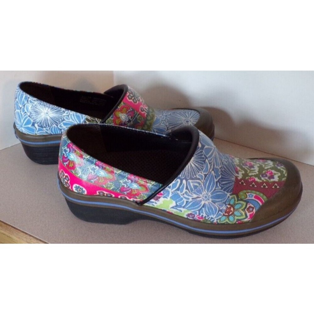 Dansko Clogs Vegan Volley Canvas Floral Patchwork Rain EU 38 US 7/7.5